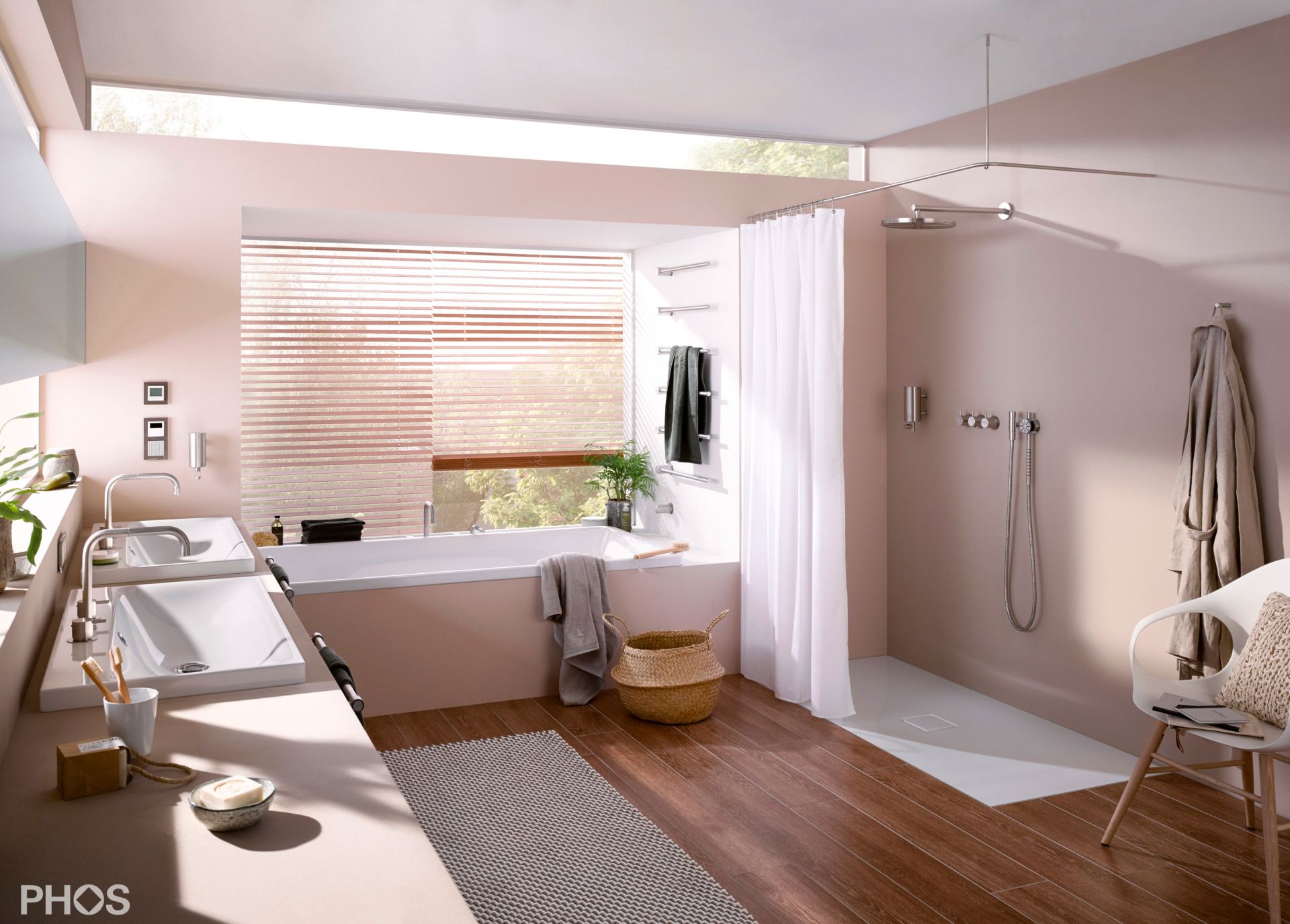 DSE1200-900 L-образный карниз для душевой занавески, 120 x 90 см, для привинчивания PHOS  - Вид №4