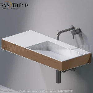 L014T1RPV4.250 Подвесная раковина настенная прямоугольная A. e T. Italia P35 золотая