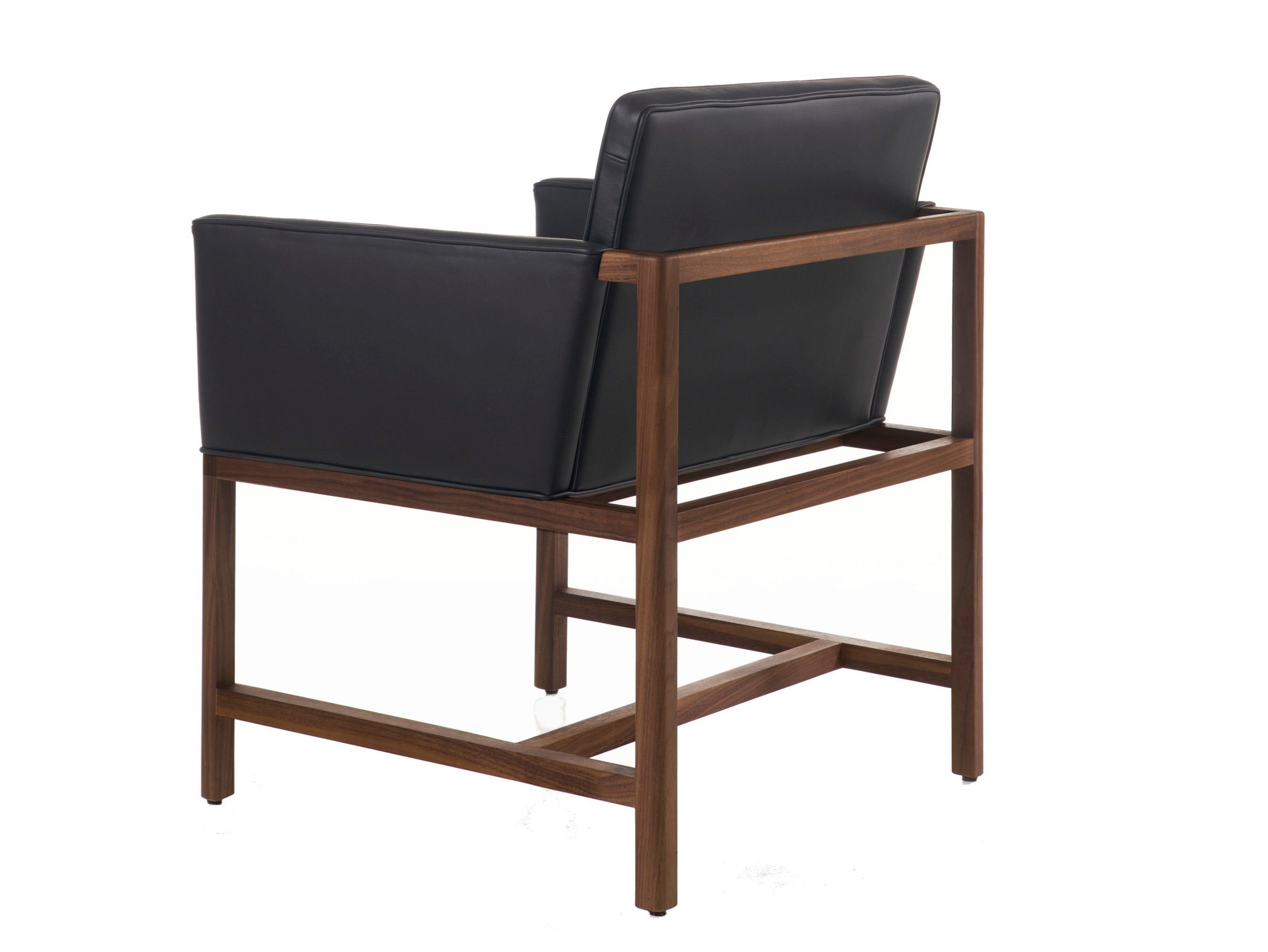 Кожаный мягкий стул с подлокотниками BassamFellows Столовая с деревянным каркасом ARCH-00001803 - Вид №5