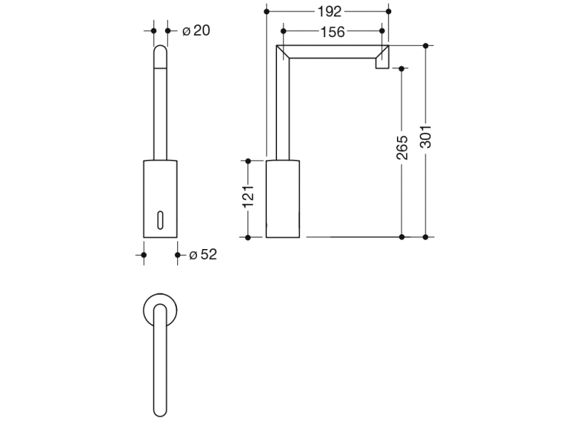 AQ1.12S23140 Сенсорный электронный кран HEWI System-Armaturen  - Вид №3