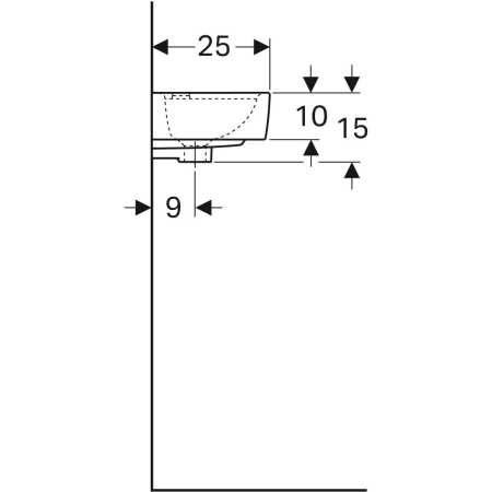 272142000 Раковина Geberit Renova Compact с укороченным вылетом Geberit  - Вид №4