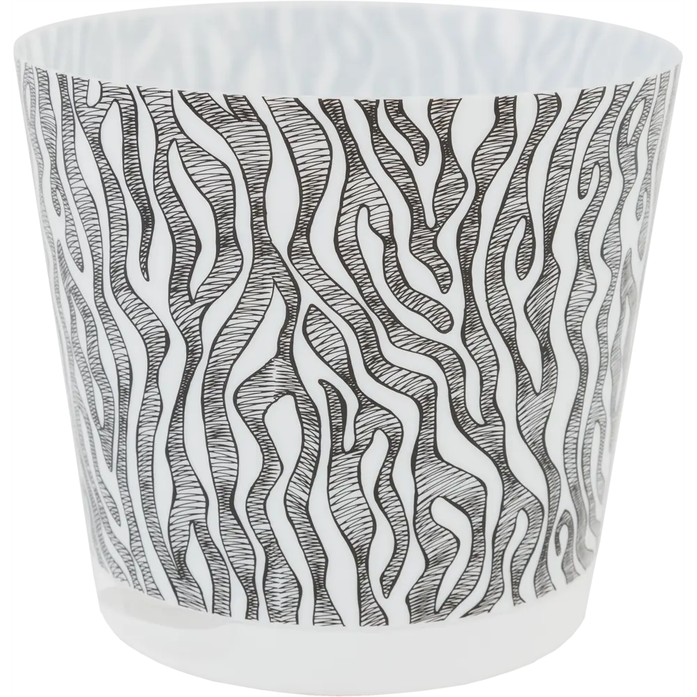 Горшок цветочный Ingreen Easy Grow ø16 h14.6 см v2 л пластик белый/чёрный Фиджи декор STLM-2036460