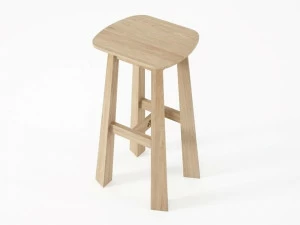 KARPENTER Высокий табурет из массива дерева с подставкой для ног East Ea13-oo, ea13-wo