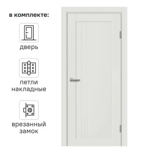 МАРИО РИОЛИ Сиена В - межкомнатная дверь белая глухая 60x200 см 89397480