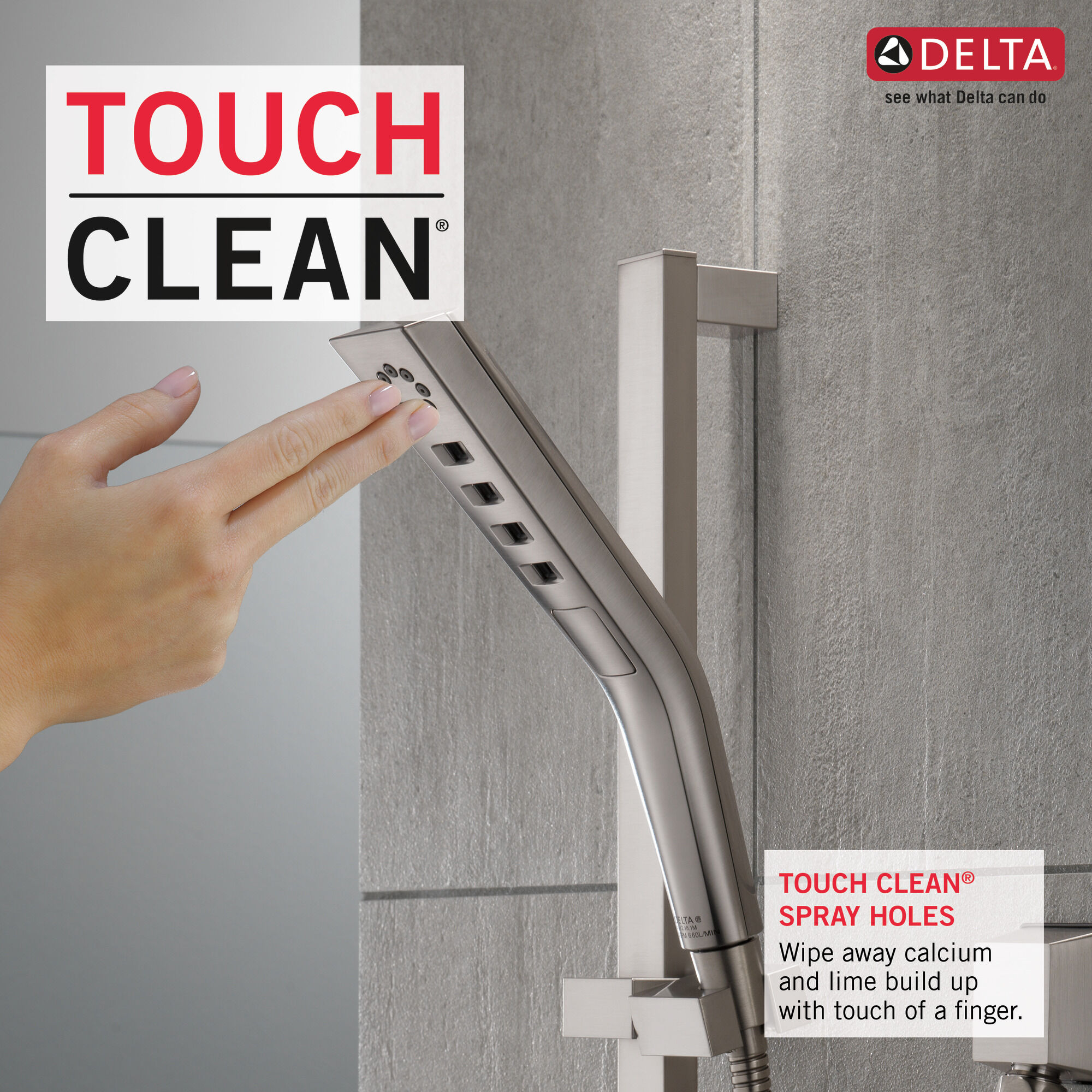 51799-SS H2Okinetic® Ручной душ со скользящей штангой с 3 настройками Delta Faucet Universal Showering Нержавеющая сталь  - Вид №4