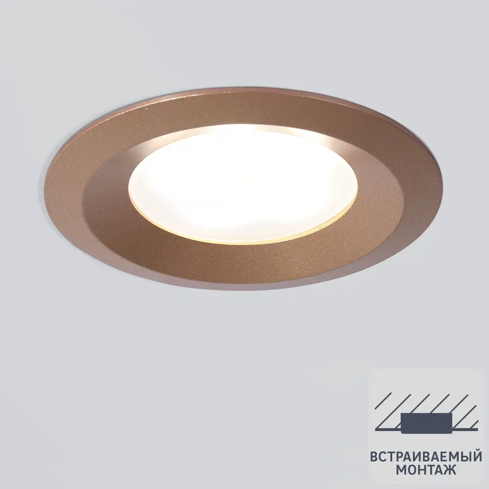 Светильник точечный встраиваемый Elektrostandard 110 MR16 под лампу GU10 под отверстие 65 мм 2 м² цвет золотой 82655461 STLM-2056407 