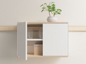 Стальной и деревянный навесной шкаф