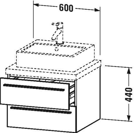 XL541501111 Тумбочка для консоли X-Large #XL5415 600 x 548 мм Кашемировый дуб Duravit - Вид №1