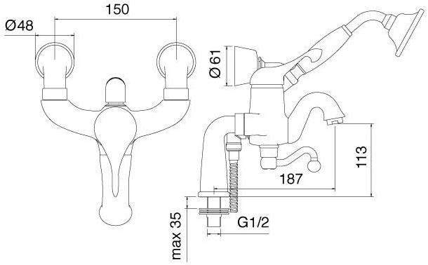 Rubinetterie Treemme Piccadilly  2104  - Вид №1