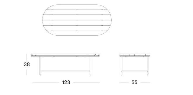 Алюминиевый и деревянный овальный низкий садовый столик Vincent sheppard Wicked ARCH-00102242 - Вид №4