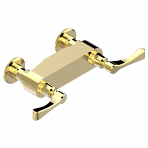 A55-64 Смеситель для душа настенный 1/2" - 150 мм между центрами - без шланга Thg-paris Art Déco с рукоятками Золото