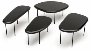 Living Divani Низкий деревянный журнальный столик Pebble