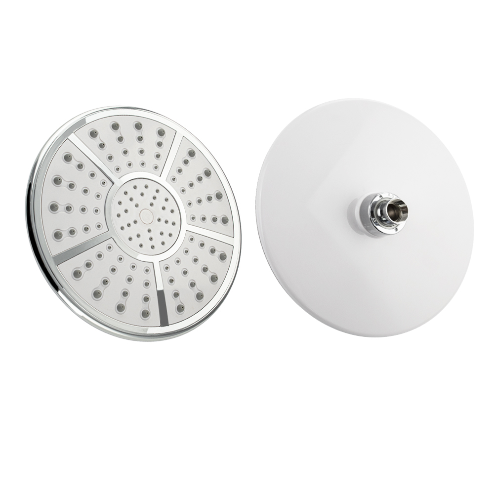 GFmark - Лейка большая, тропический душ, круглая, белая с хромом, 200 мм, код: 6040 