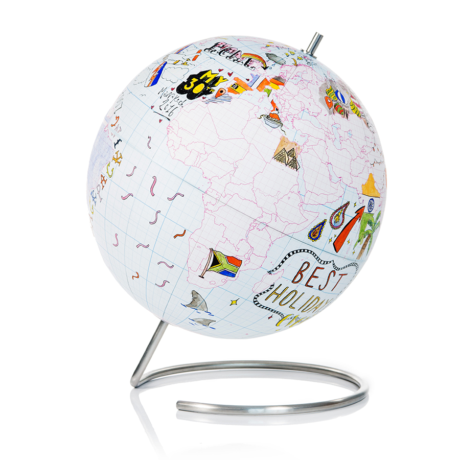 SK GLOBEGRID2 Глобус для разукрашивания journal малый Suck UK  - Вид №3