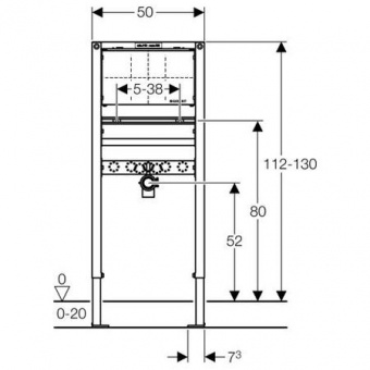 Инсталляция Geberit  Duofix 111.493.00.1 для подвесного умывальника, Н112-130, для встроенного смесителя Santreyd  - Вид №1