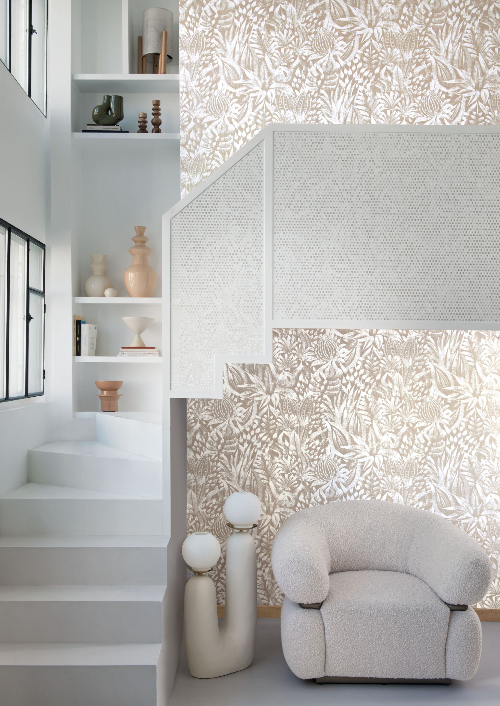 Льняная печатная шелкография настенная ткань Casamance Linora ARCH-00000616 - Вид №3