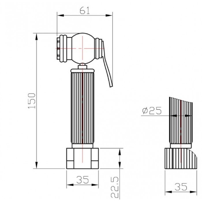 Гигиенический душ Zorg AZR 3 LB Br Смеситель для кухни Zorg  - Вид №2