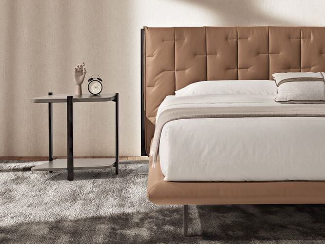 Кожаная двуспальная кровать с мягким изголовьем Max Divani Muzzle ARCH-00062477 - Вид №6