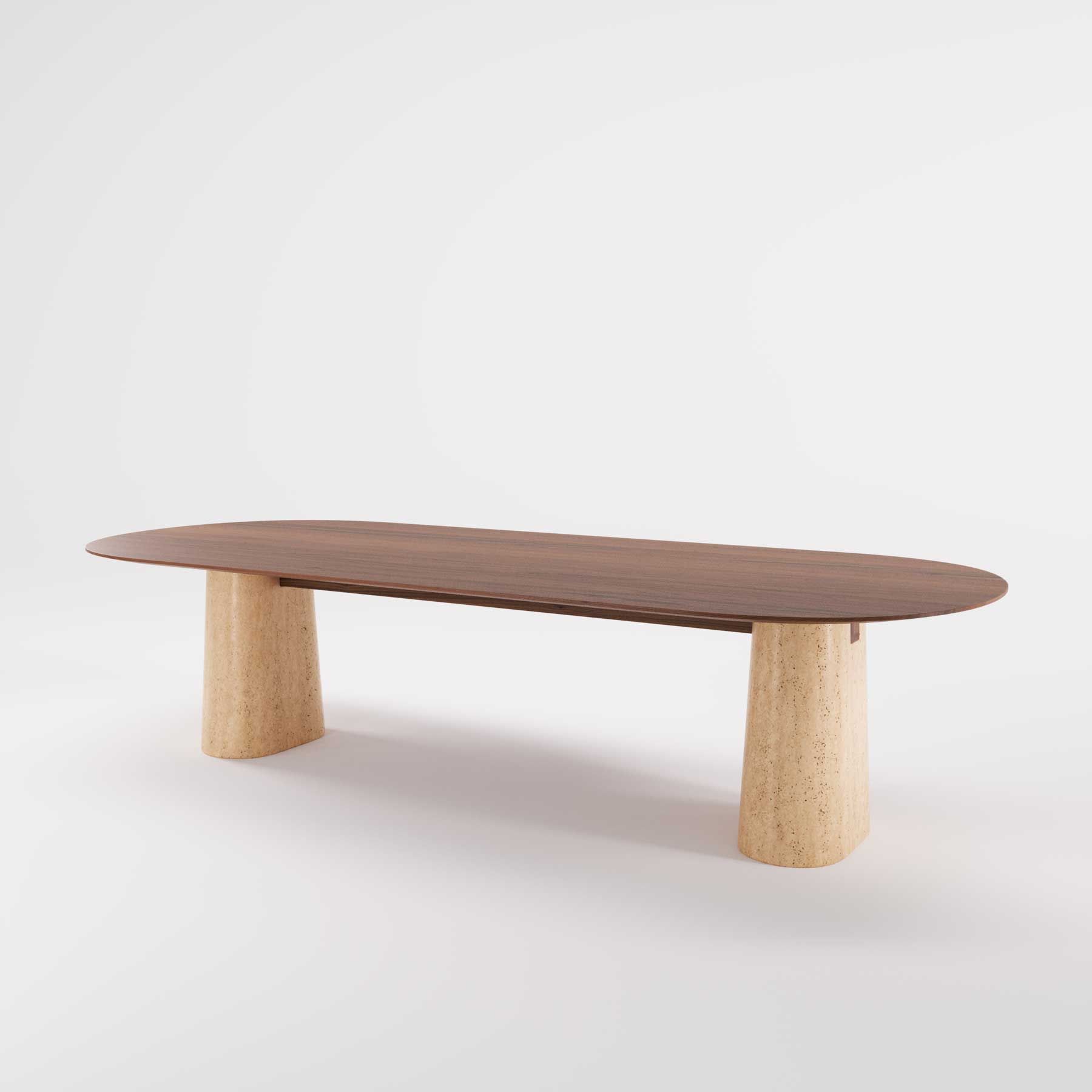 Деревянный овальный стол с травертиновым основанием Wewood Anchor ARCH-00015145 - Вид №5