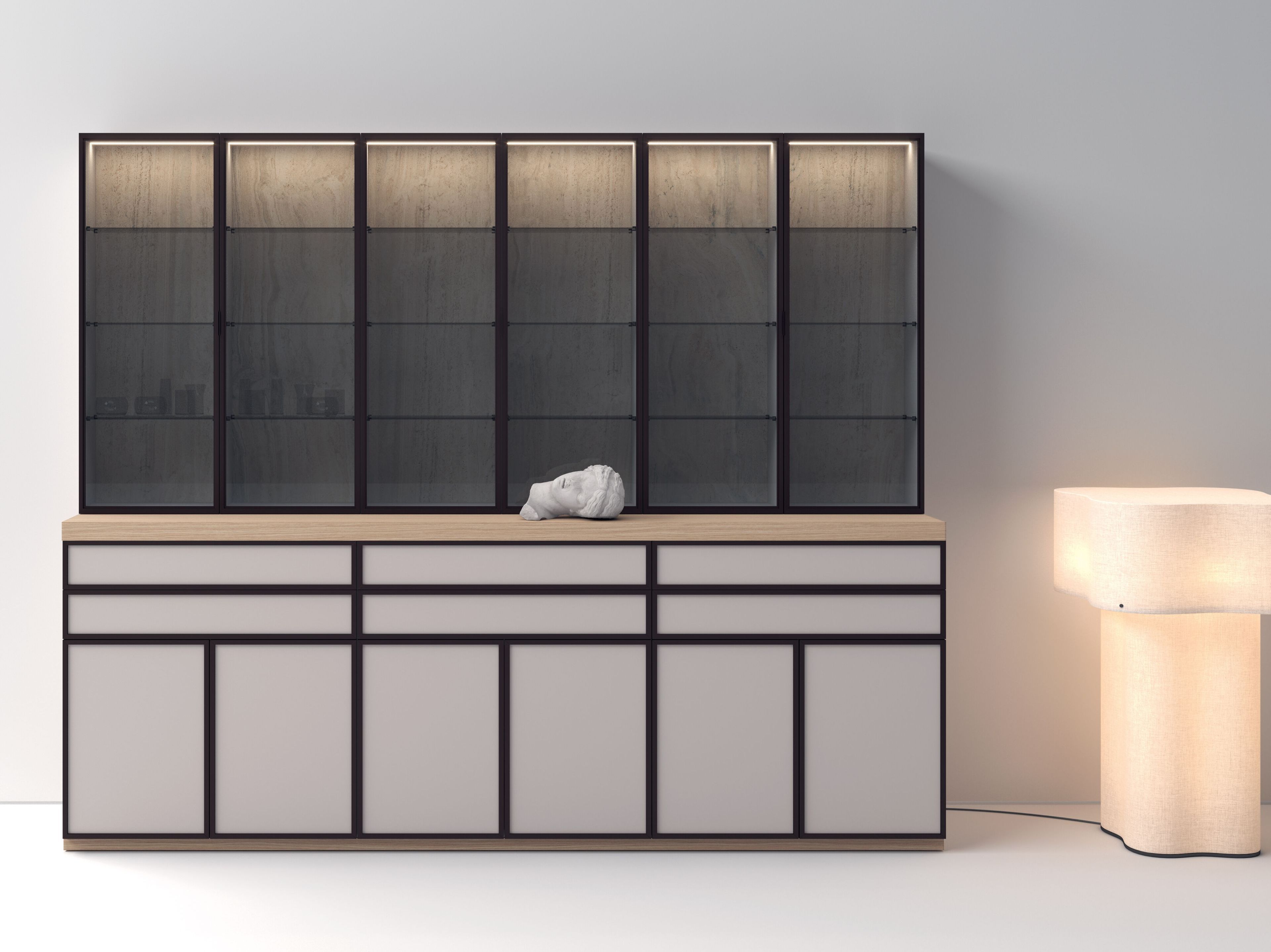 Модульная оборудованная стена со встроенным освещением Kico Living Systems ARCH-00061447