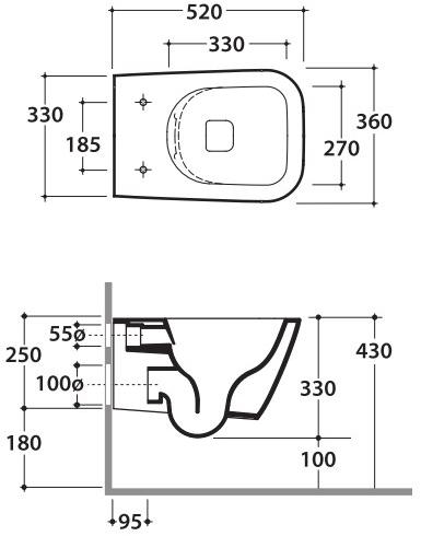 Подвесной унитаз настенный Белый Ceramica Globo STONE Италия sun-id-1409495 - Вид №9