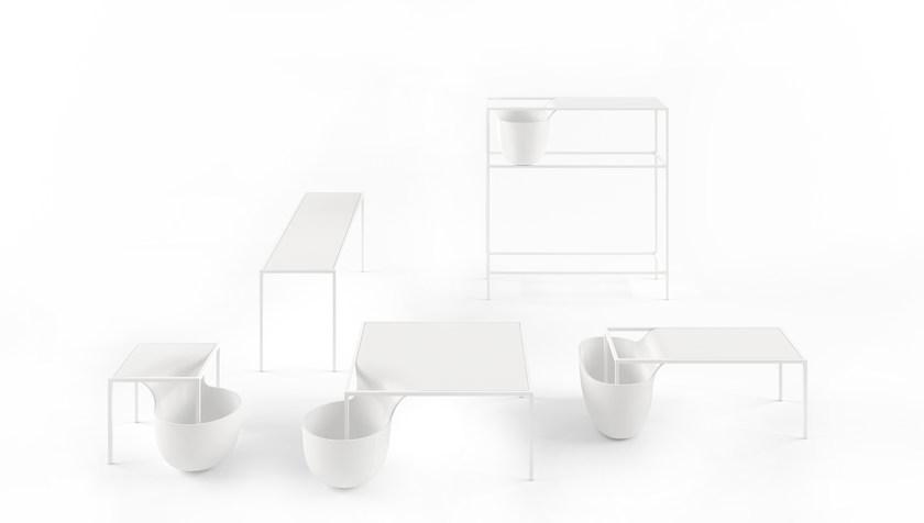 Alias Прямоугольный журнальный столик из стали с порошковым покрытием Flow bowl sun-id-1496949 - Вид №2