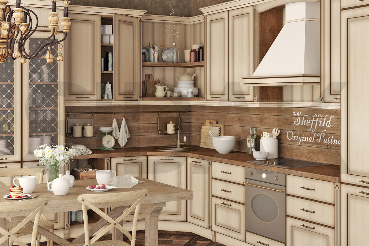 Фасады для кухни Классика Фрезеровка «Шеффилд» Дуб каменный №283 SIDAK SIST3049-6999 - Вид №1