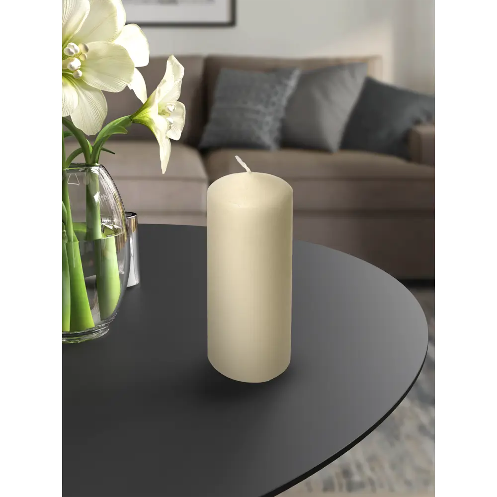 89369093 Свеча столбик бежевая 17 см STLM-0815882 Santreyd  - Вид №2