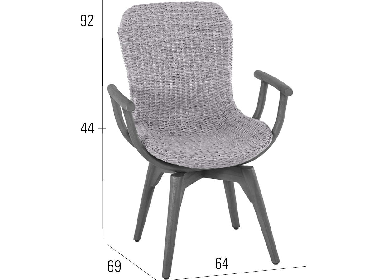 68.00.0380 Кресло Orlando Twist oyster / серый камень Mbm  - Вид №2