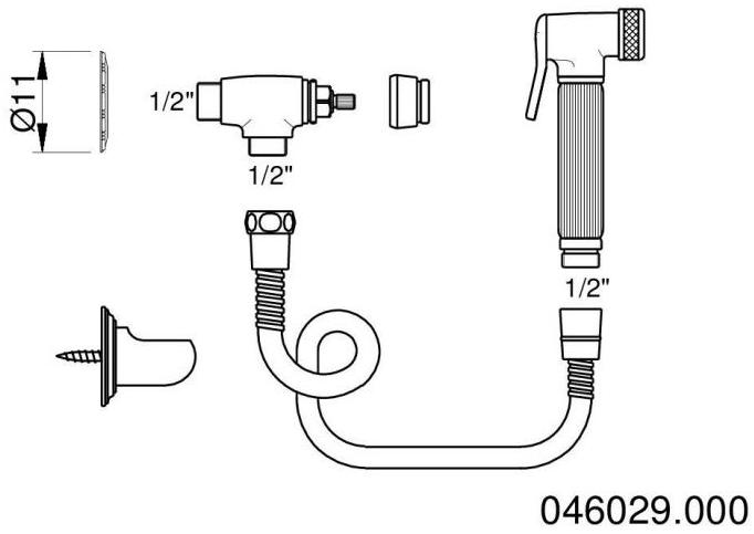 Bronces Mestre Хромированный ручной душ с подставкой Shower system 046029.000.50 - Вид №1