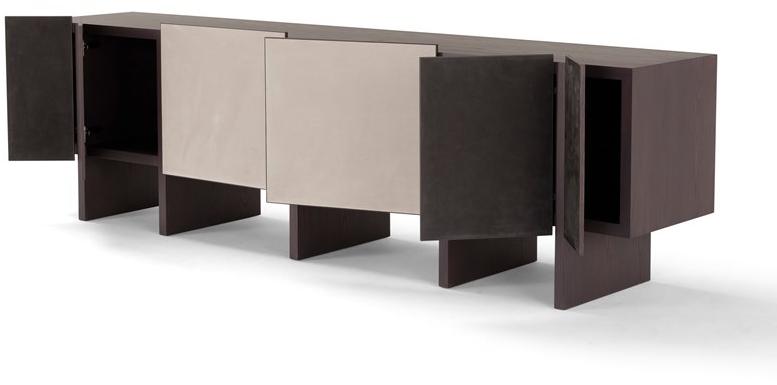 AMURA Комод деревянный с распашными дверцами, обтянутый кожей Sistema parere 2 sun-id-1347689 - Вид №3