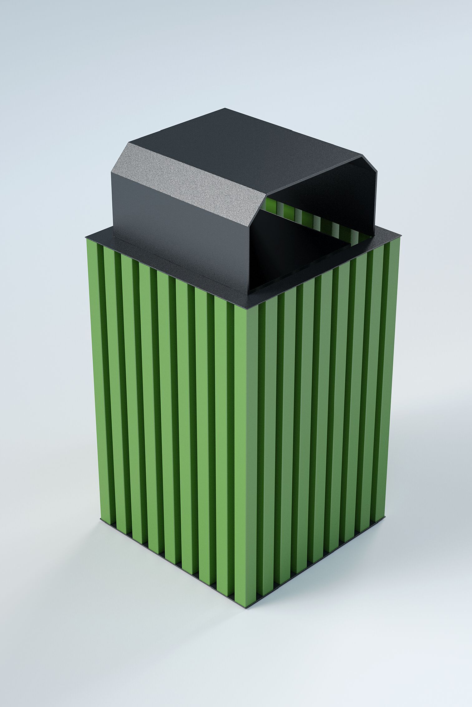 Стальная стойка для мусора с крышкой для наружного использования CITYSì Elodie ARCH-00082255 - Вид №3