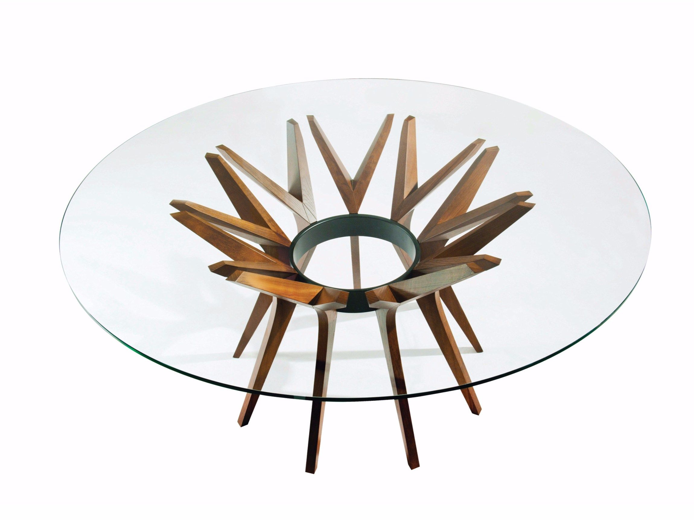 Круглый стол из дерева и стекла ROCHE BOBOIS Aster ARCH-00033106 - Вид №2