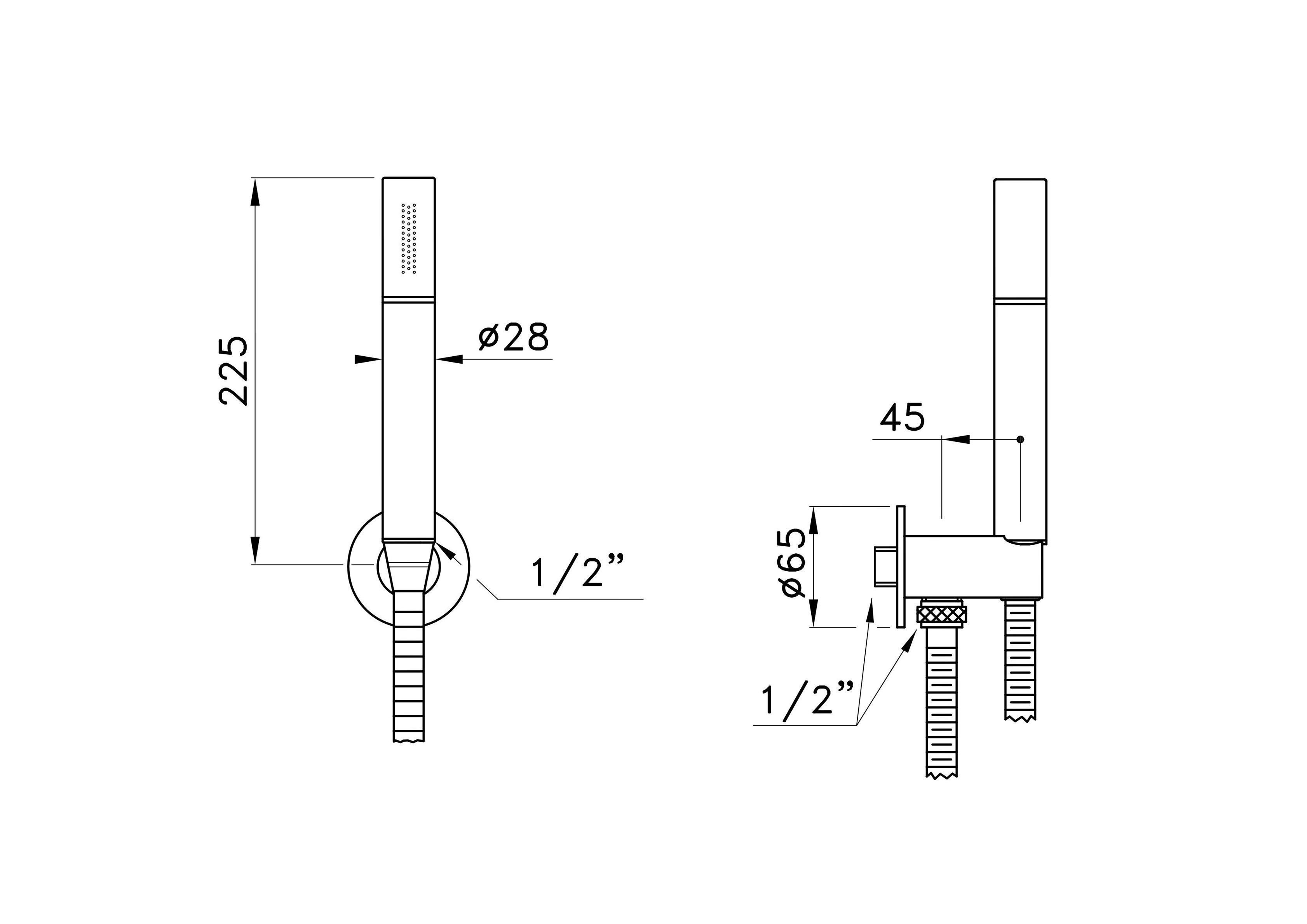 Настенный ручной душ с держателем In Stock Rubinetterie Stella ARCH-00098774 - Вид №2
