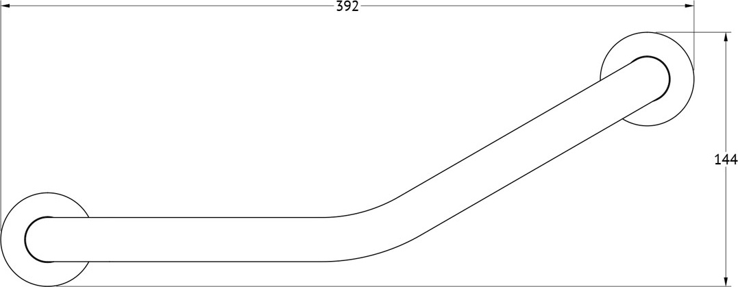 HAR 043 Поручень изогнутый Ø25 mm/39 cm ARTWELLE Harmonie - Вид №1