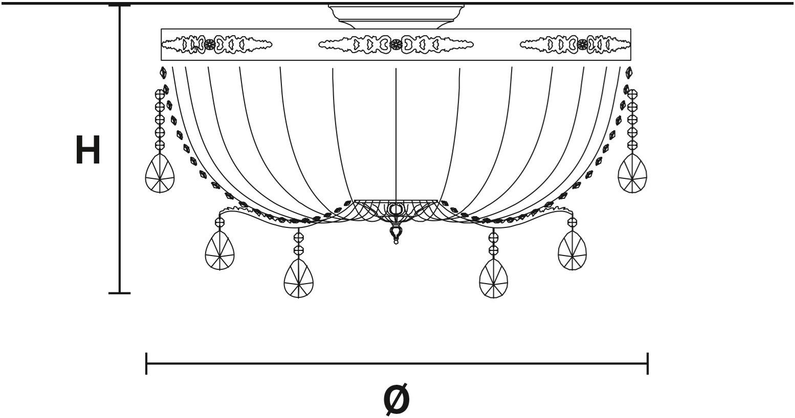 Masiero Потолочный светильник из металла с кристаллами Acantia sun-id-1414950 - Вид №1