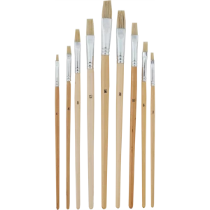 Набор кистей плоских, 9 шт.