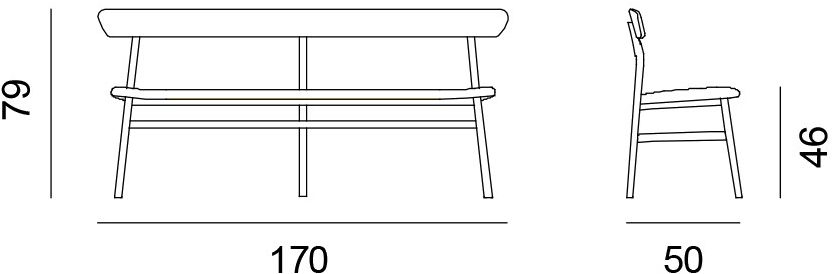 Gervasoni Скамья со спинкой, обитая тканью Brick sun-id-1399587 - Вид №5