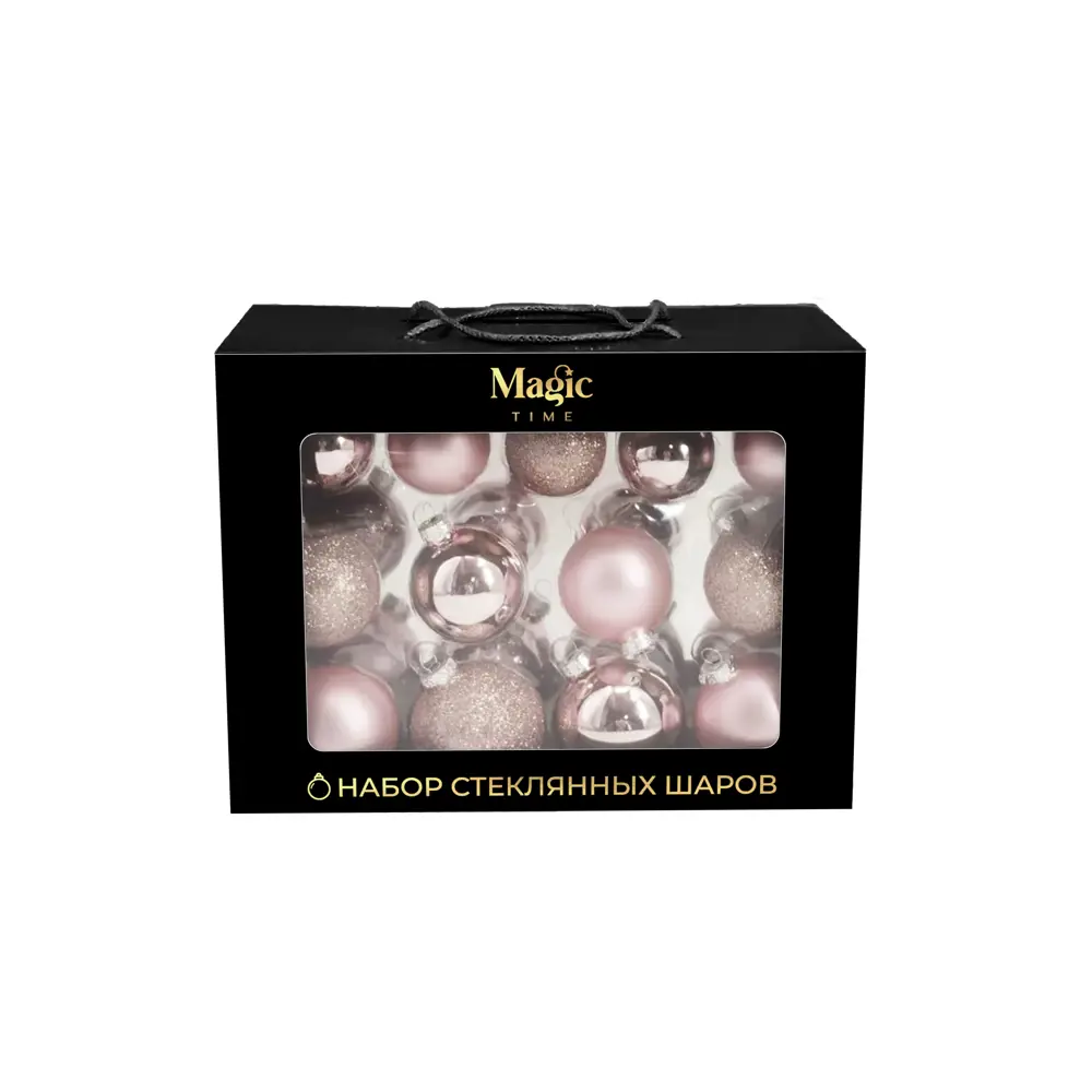 89381651 Набор елочных украшений Подвес ø5 см стекло розовый 26 шт. STLM-1370751 Santreyd  - Вид №5