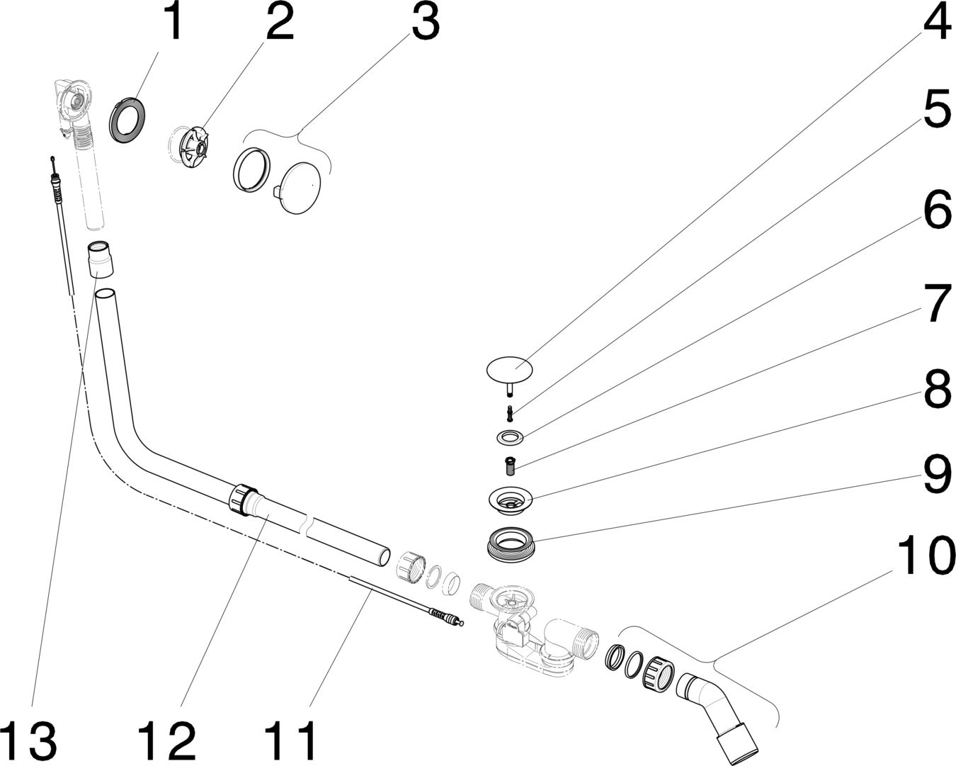 Канализационная арматура  Сифоны для ванн и душевых поддонов  Сифоны для ванн  Не содержит/в комплект не входит: VIEGA 688 554 1) Модель 6167.12 Santreyd  - Вид №3