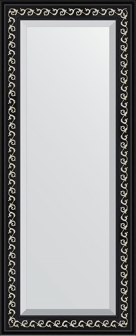 BY 1155 Зеркало с фацетом в багетной раме - черный ардеко 81 mm EVOFORM Exclusive