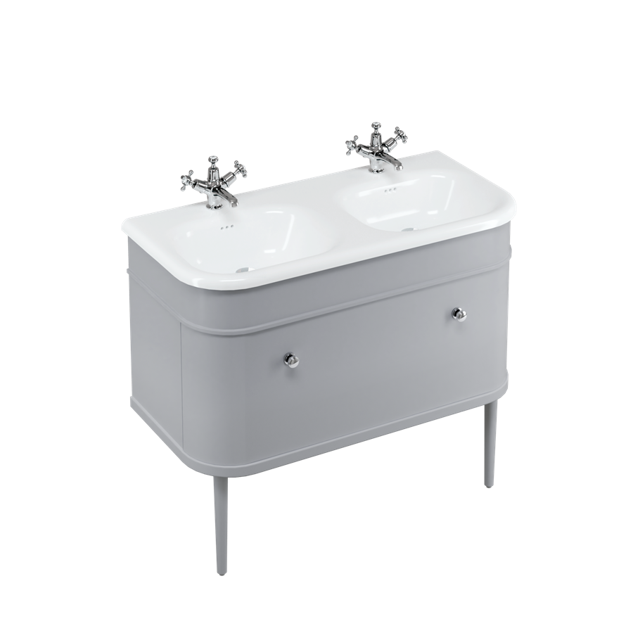 Burlington Chalfont Chalfont 1000мм Тумбочка с одним ящиком - Классический серый с золотыми ногами CH100G-CHLEGGOLD 