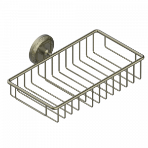U97-2620 Полочка комбинированная для мыла и мочалки с фланцем 240 x 130 мм Thg-paris Malmaison Howlite Бронза