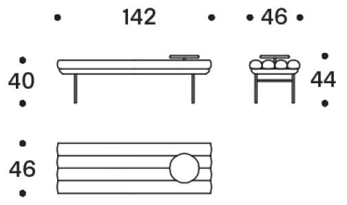 Кожаная скамья Saba Italia Флейта для пана ARCH-00094813 - Вид №5