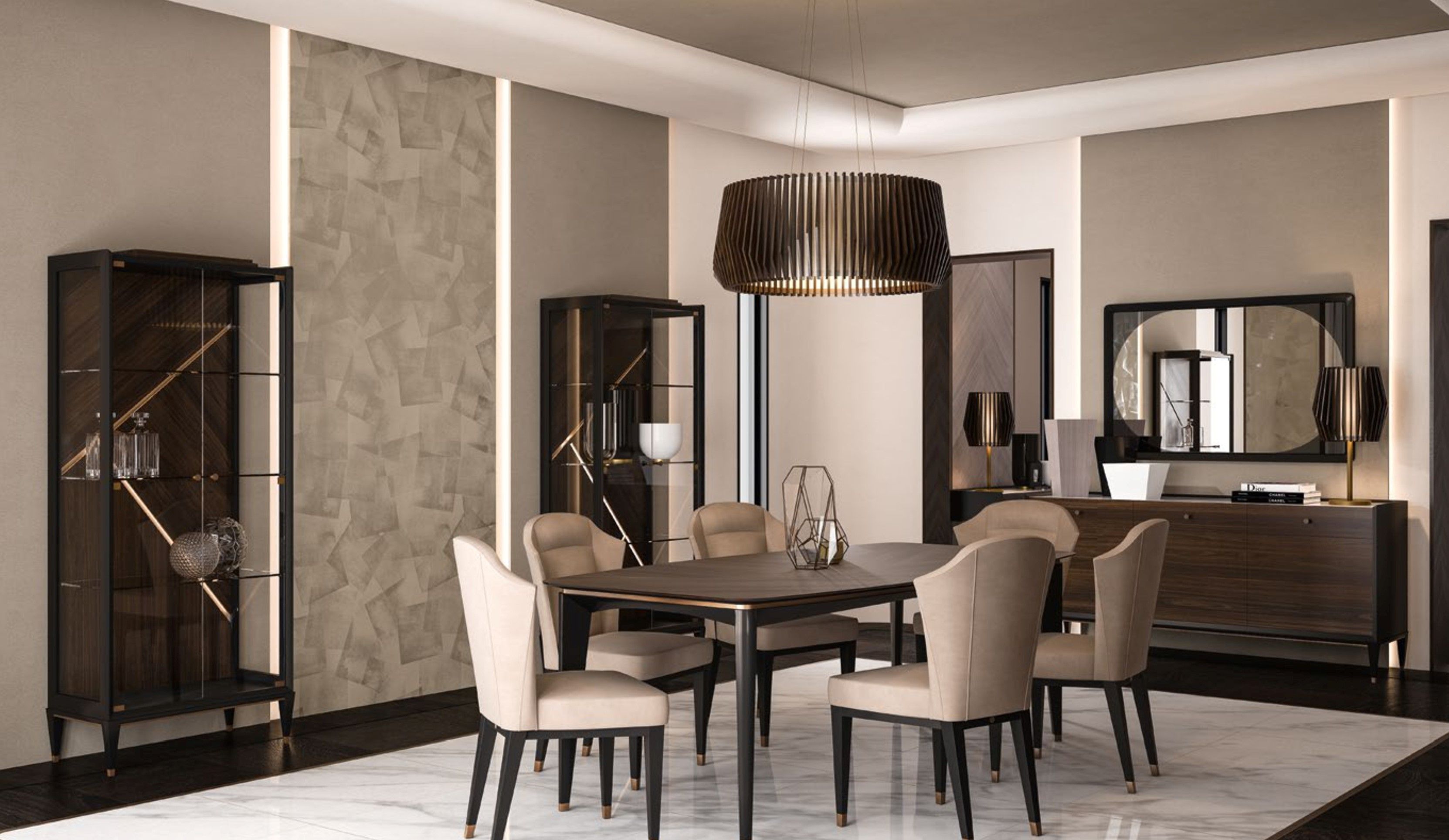 Мебель из мрамора и дерева с ящиками CPRN HOMOOD Eclipse ARCH-00062953 - Вид №1