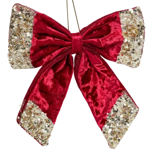 89368970 Украшение декоративное Бант 22x20 см красный STLM-1540856
