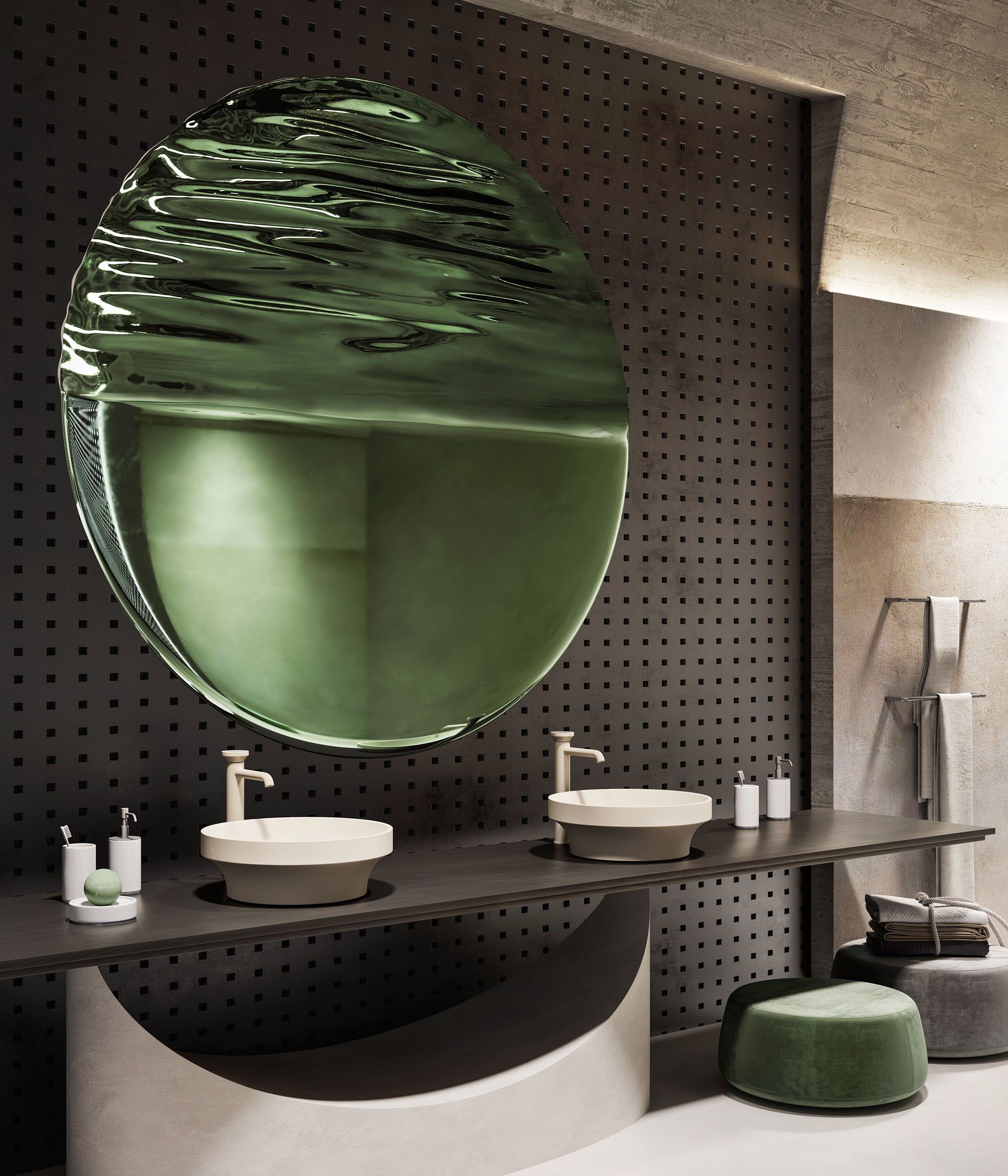 Круглая столешница из Cristalplant® Gessi происхождение ARCH-00103050 - Вид №2