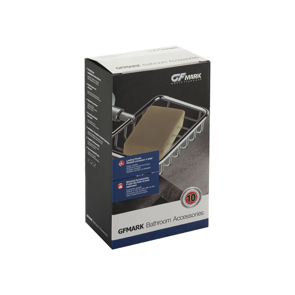 GFmark - Мыльница металлическая, решетка, на основании ГРАФИТ, с креплением к стене, код: 78007  - Вид №1