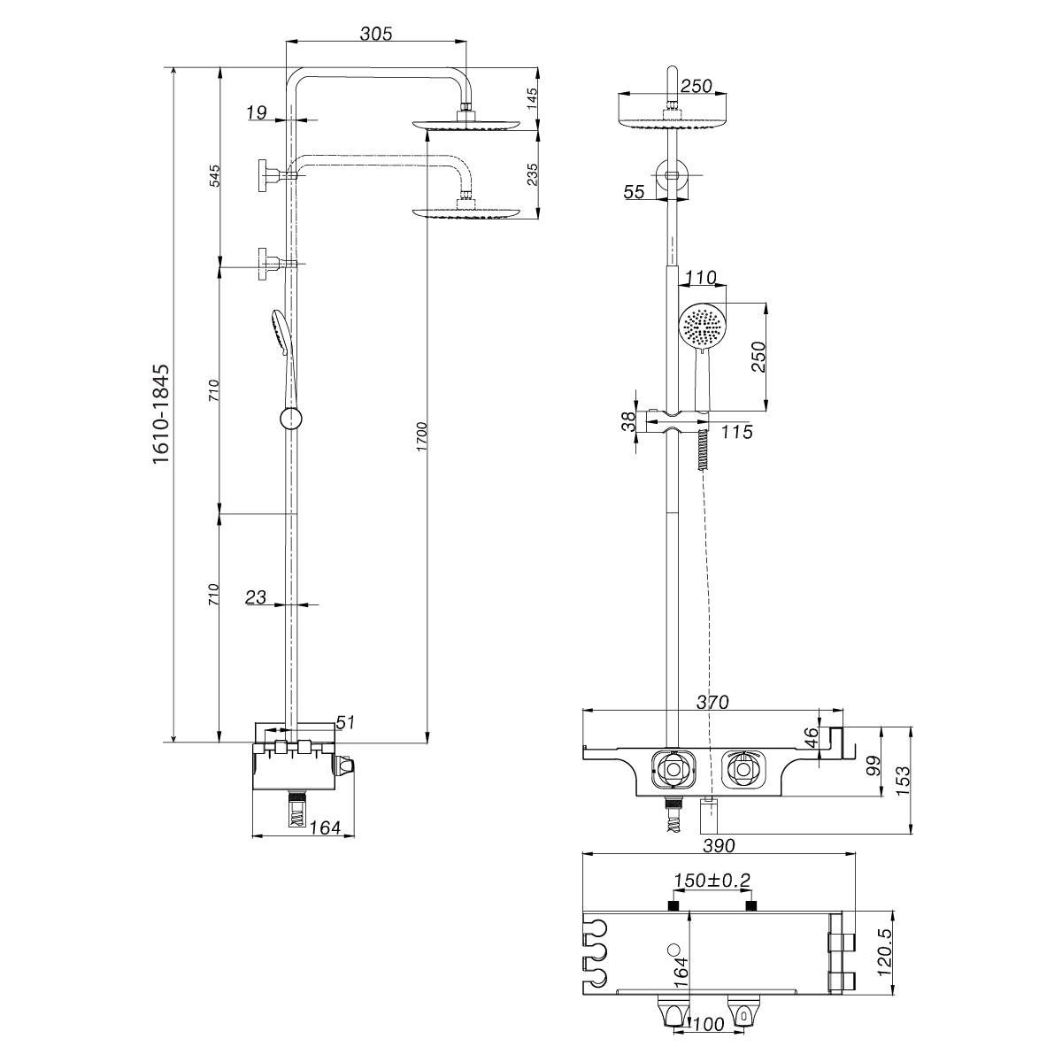 LM7008C Смеситель Tropic LM7008С для ванны и душа, термостатический LEMARK TROPIC  - Вид №3