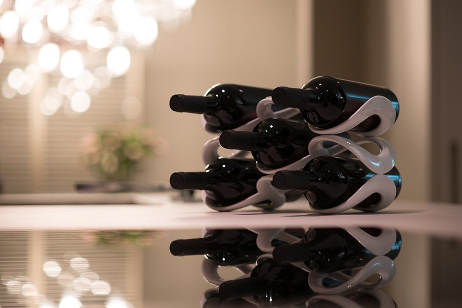 Подставка для бутылок стеклянная 32 см белая Cuvee GUZZINI  00-3872305 Белый  - Вид №2